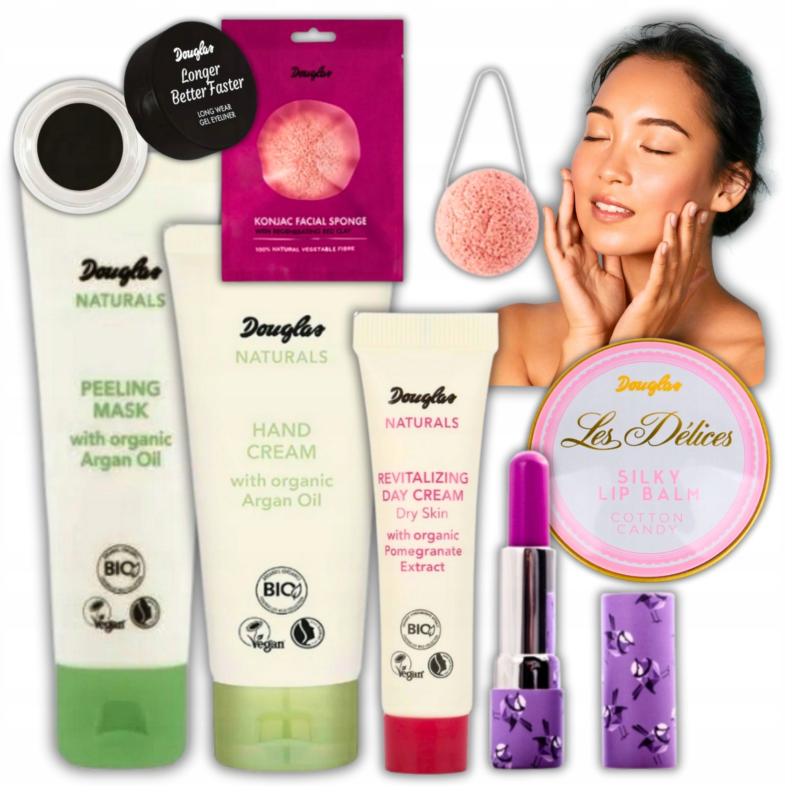 HOME SPA COSMETICS SET DOUGLAS CREAM MASK SPONGE KONJAC GIFT XL 7in1