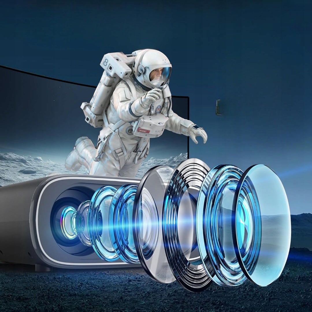 HOME THEATER PROJECTOR Nigecue C16 1080p 800 ANSI WiFi Bluetooth Zoom Packaging status original