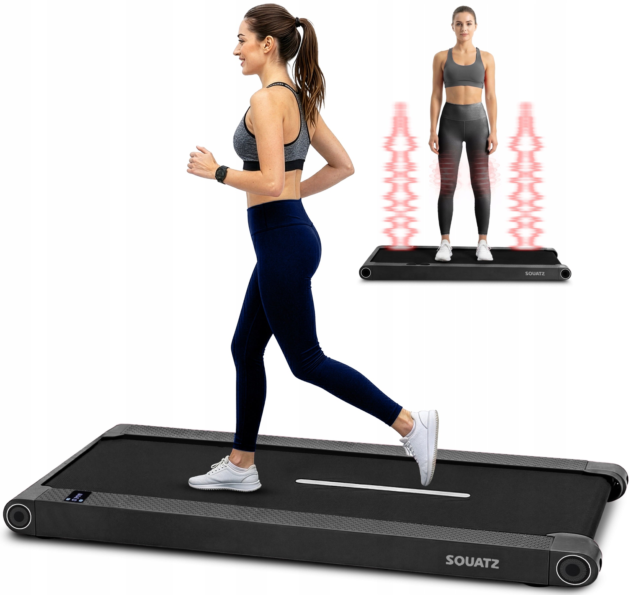 HOME TREADMILL ELECTRIC FOLDING VIBRATION FUNCTION WALKING PAD BLACK