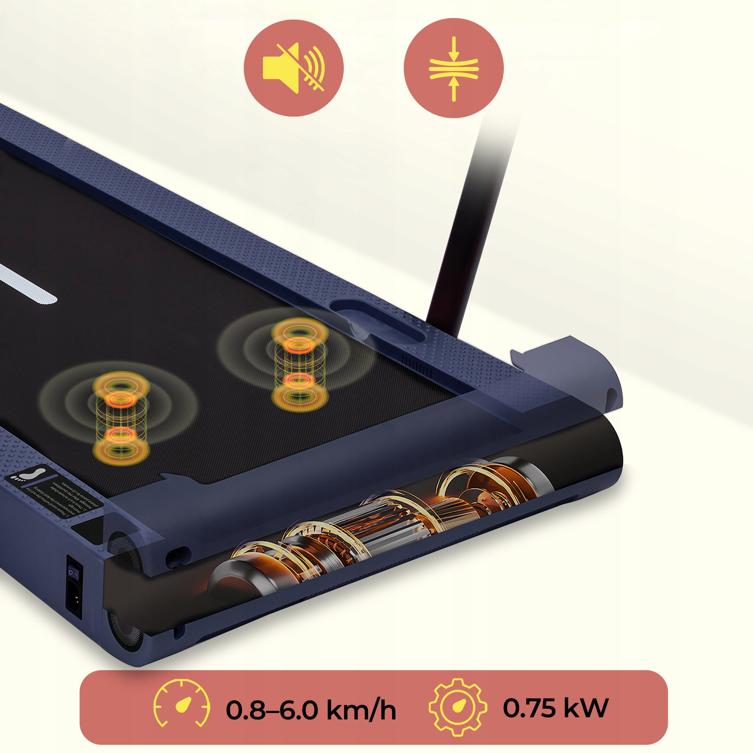 HOME TREADMILL ELECTRIC FOLDING VIBRATION FUNCTION WALKING PAD NAVY BLUE Brand Serenelife