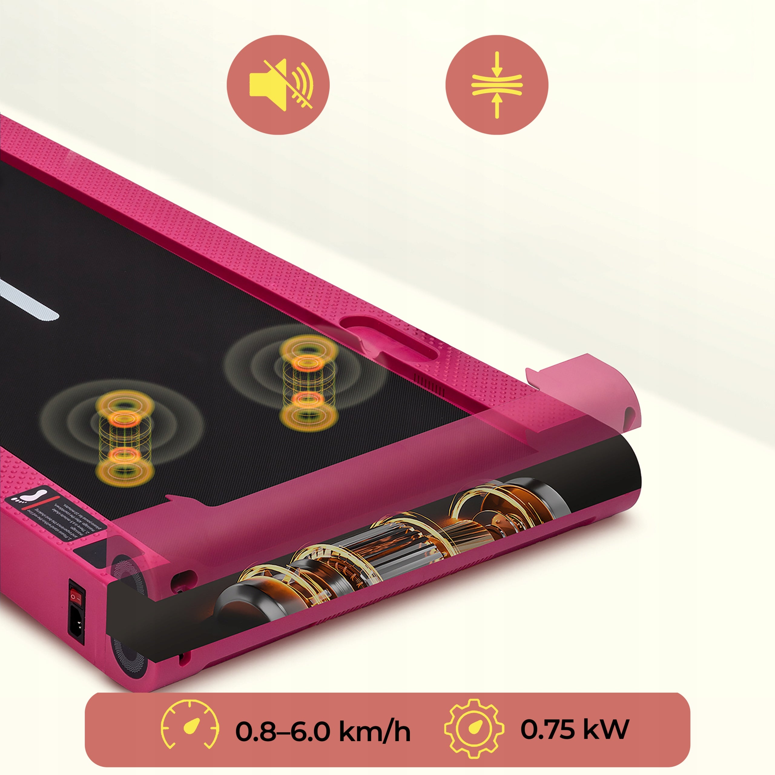 HOME TREADMILL ELECTRIC FOLDING VIBRATION FUNCTION WALKING PAD PINK Brand Serenelife