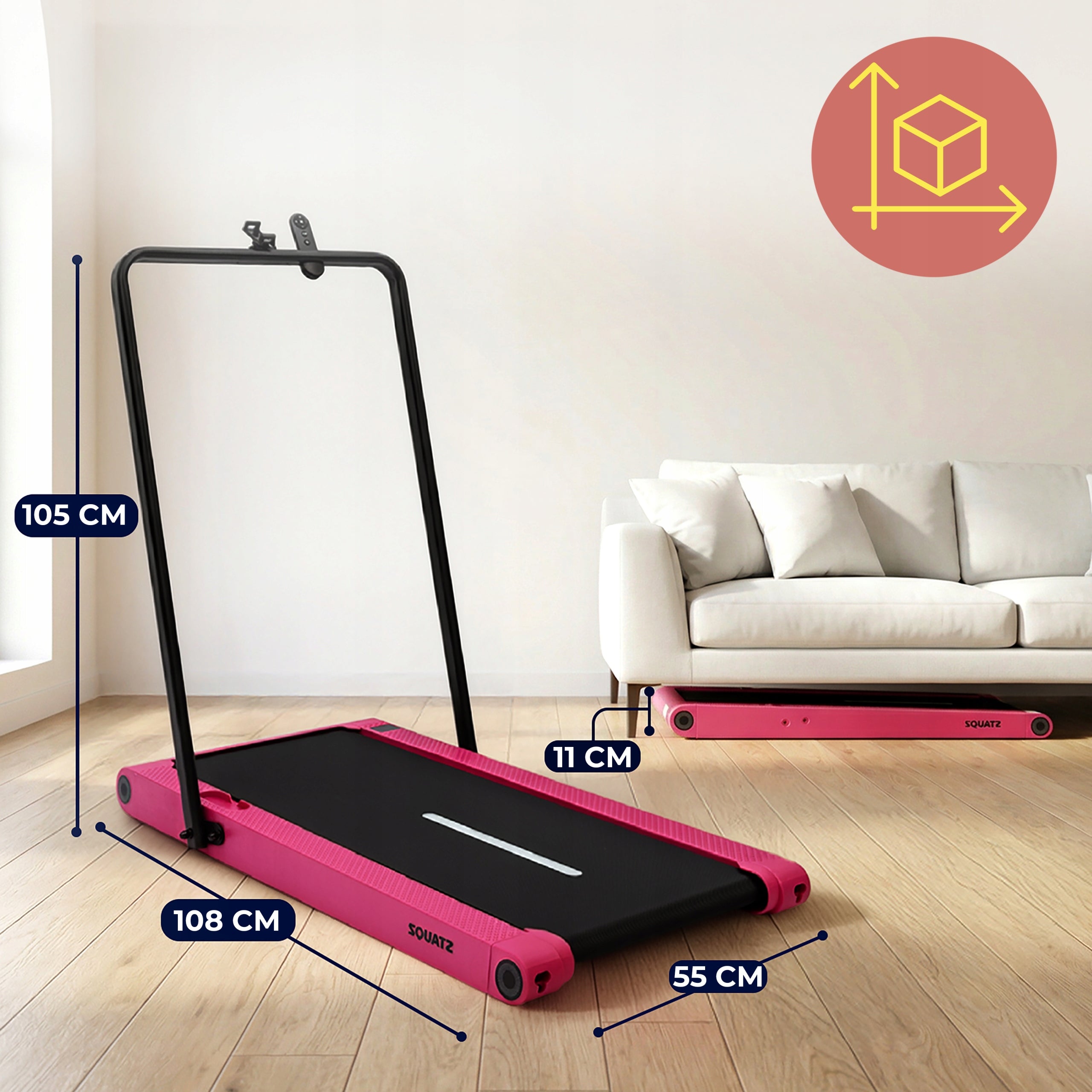HOME TREADMILL ELECTRIC FOLDING VIBRATION FUNCTION WALKING PAD PINK Kind electric