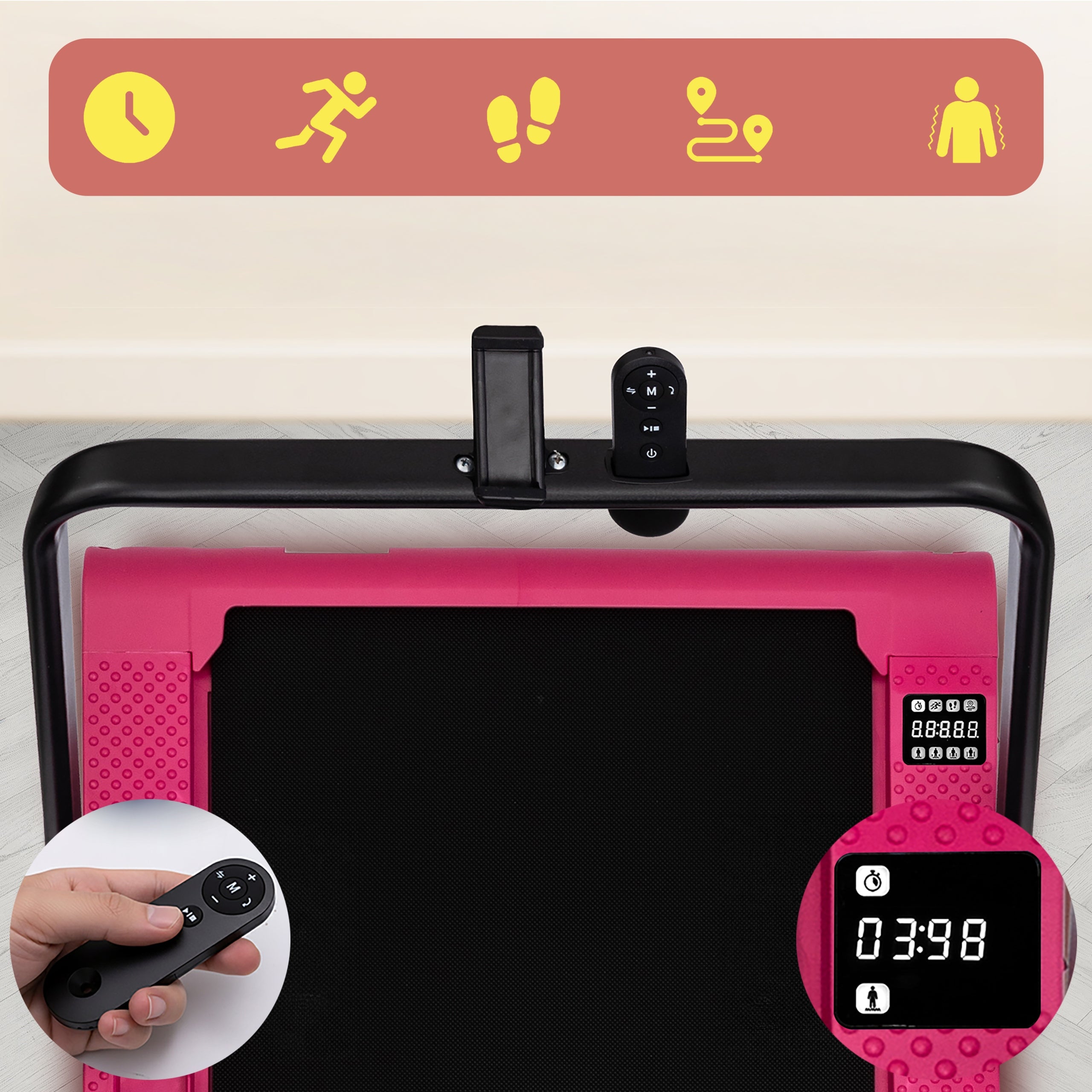 HOME TREADMILL ELECTRIC FOLDING VIBRATION FUNCTION WALKING PAD PINK Model other