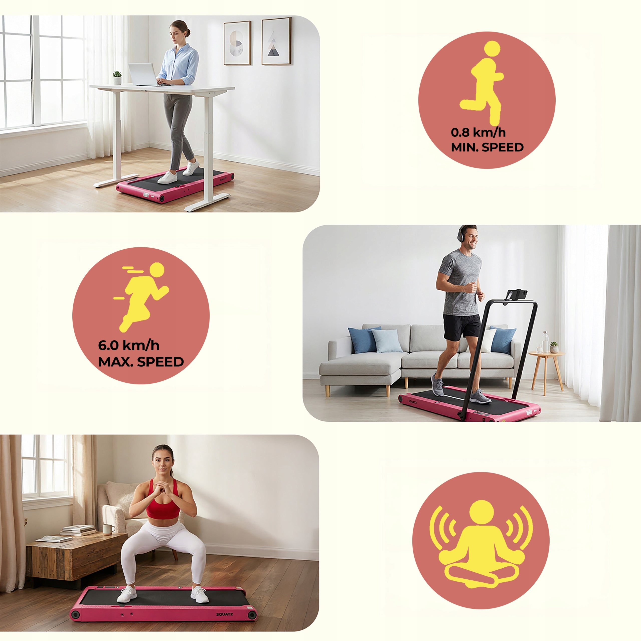 HOME TREADMILL ELECTRIC FOLDING VIBRATION FUNCTION WALKING PAD PINK Packaging status original