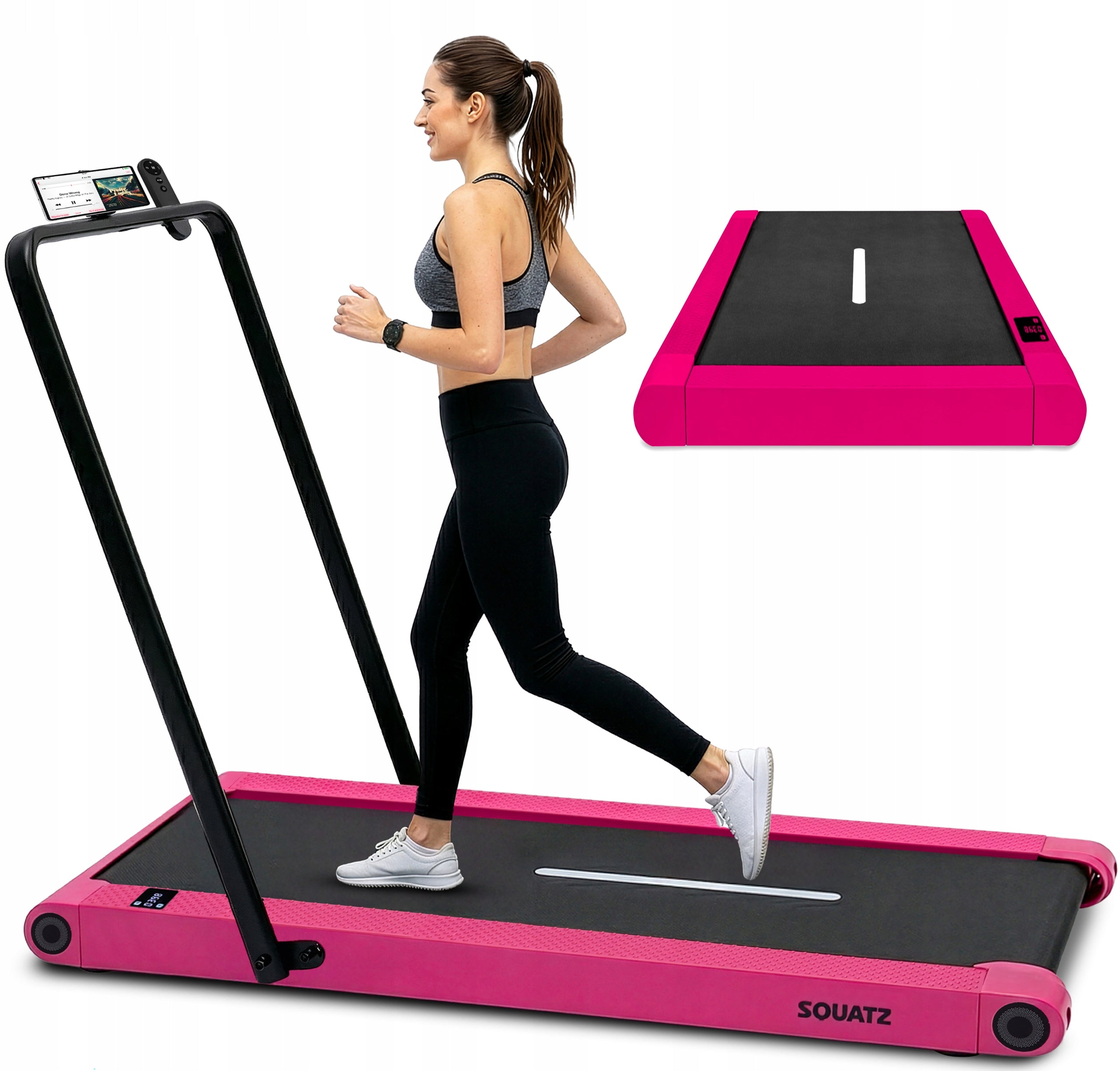 HOME TREADMILL ELECTRIC FOLDING VIBRATION FUNCTION WALKING PAD PINK