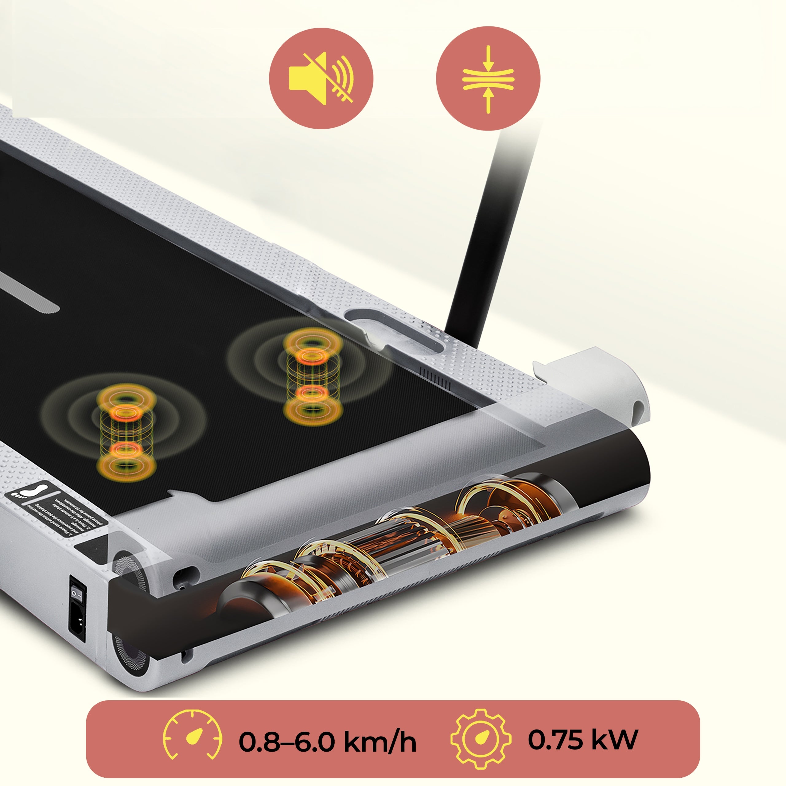 HOME TREADMILL ELECTRIC FOLDING VIBRATION FUNCTION WALKING PAD WHITE Brand Serenelife