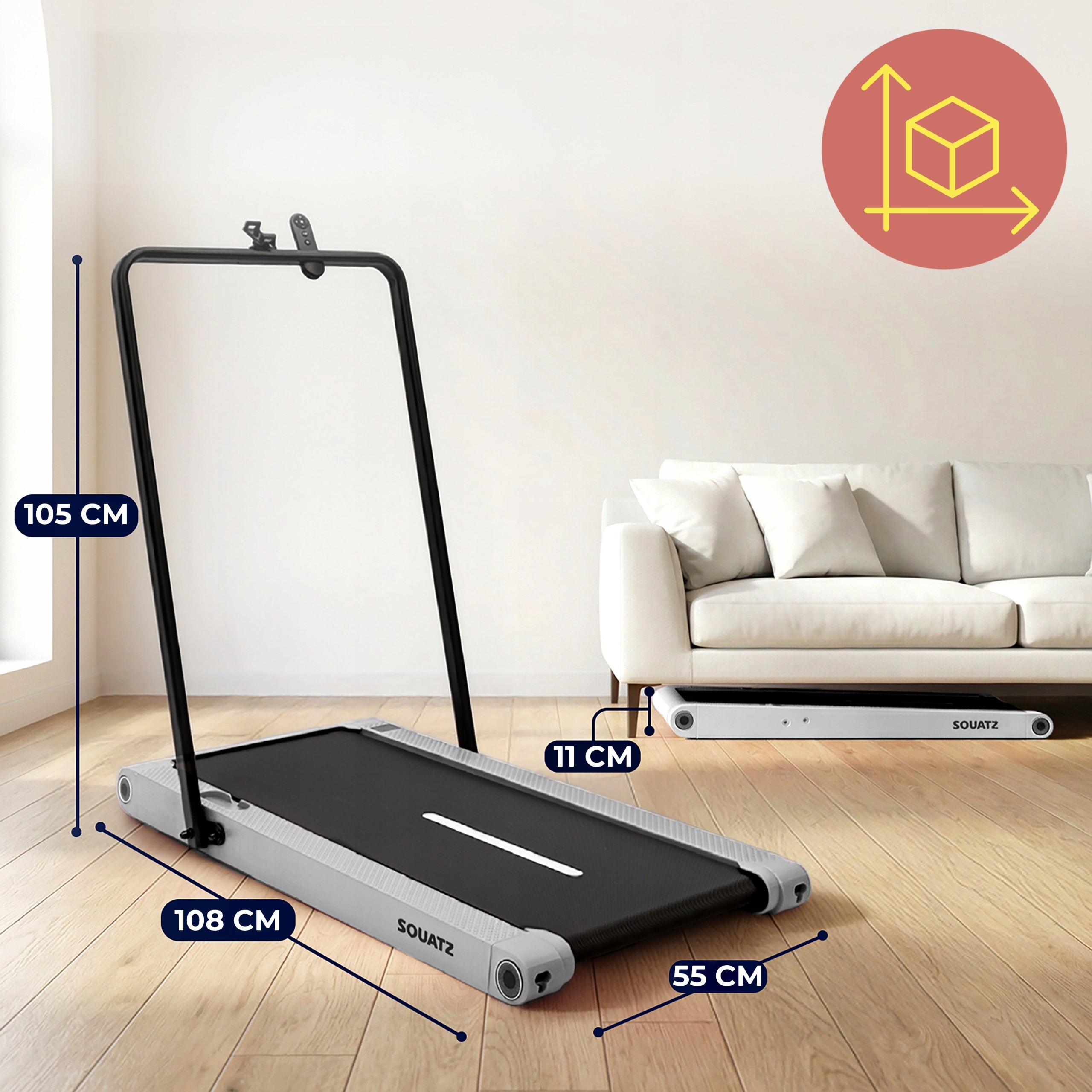 HOME TREADMILL ELECTRIC FOLDING VIBRATION FUNCTION WALKING PAD WHITE Kind electric