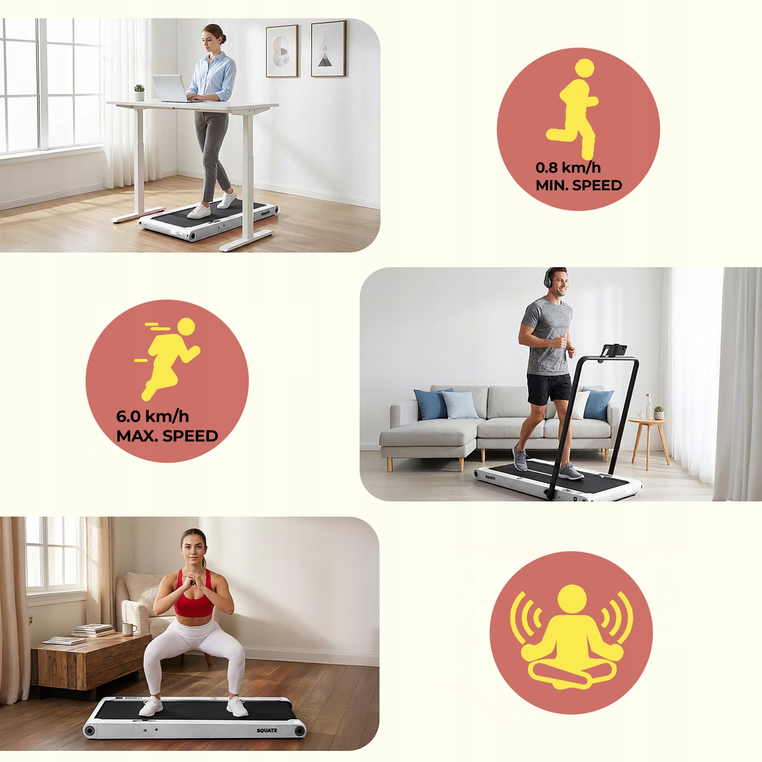 HOME TREADMILL ELECTRIC FOLDING VIBRATION FUNCTION WALKING PAD WHITE Packaging status original