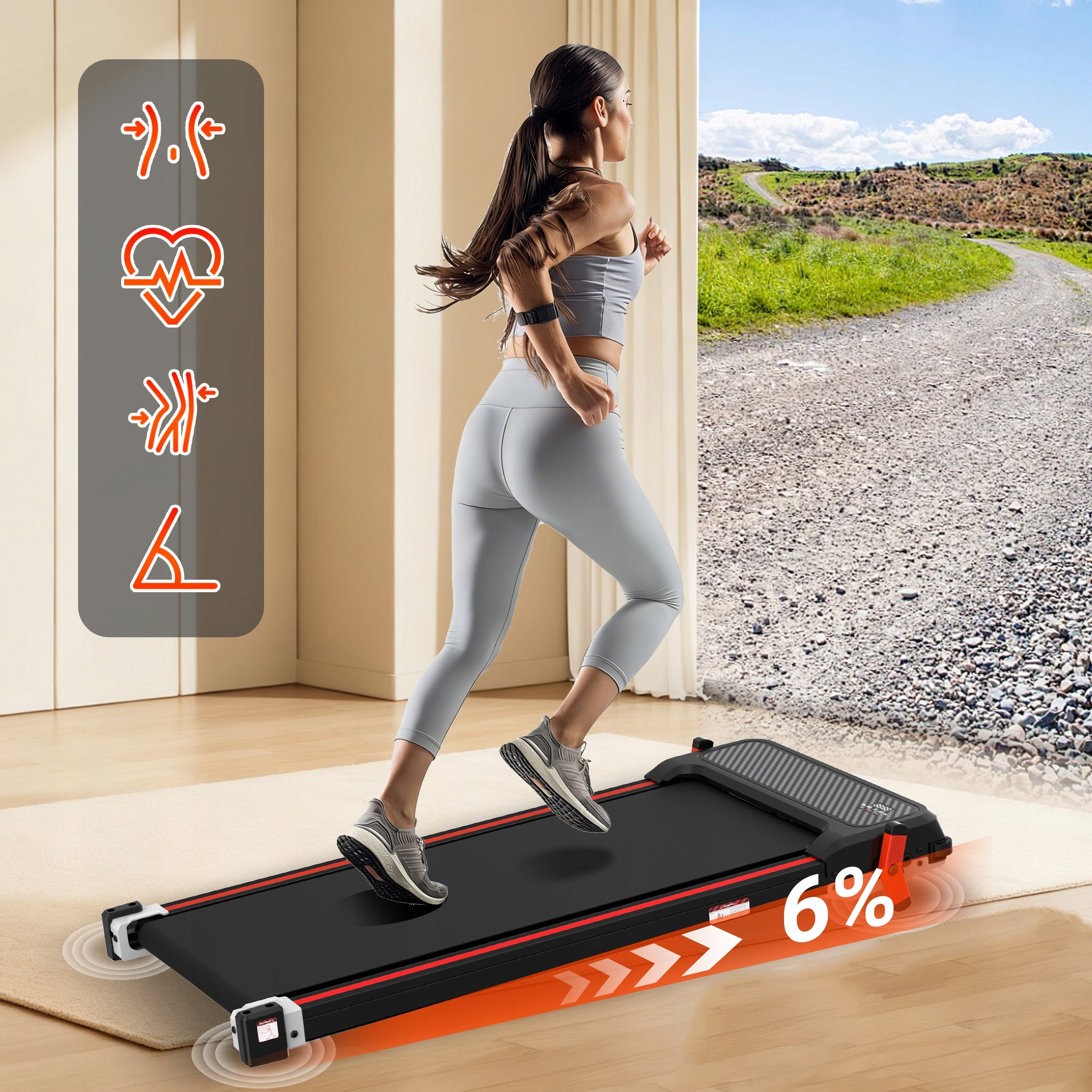 HOME TREADMILL ELECTRIC SLIM FOOT MASSAGE 3in1 WALKINGPAD SHOCK ABSORPTION Brand CITYSPORTS PRO