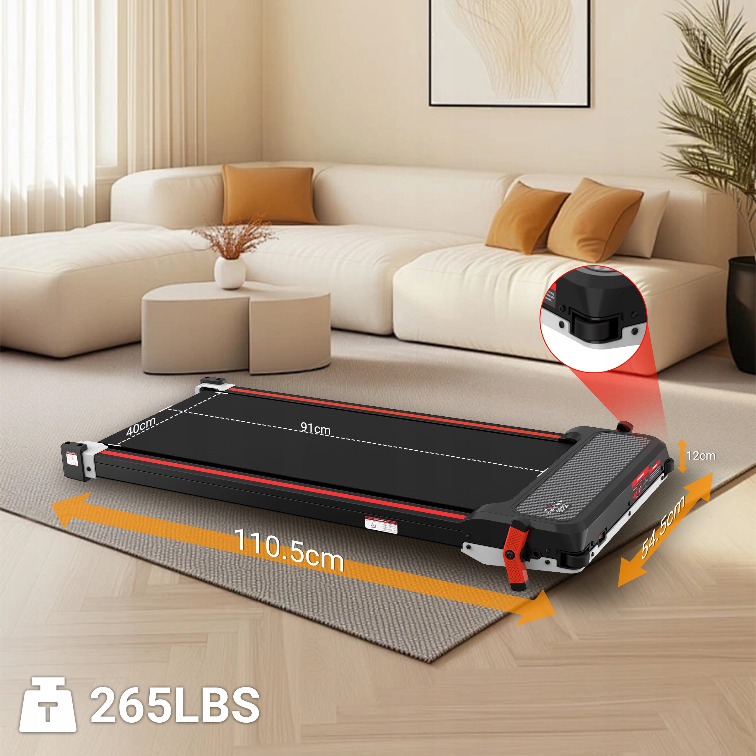 HOME TREADMILL ELECTRIC SLIM FOOT MASSAGE 3in1 WALKINGPAD SHOCK ABSORPTION Maximum user weight 120 kg