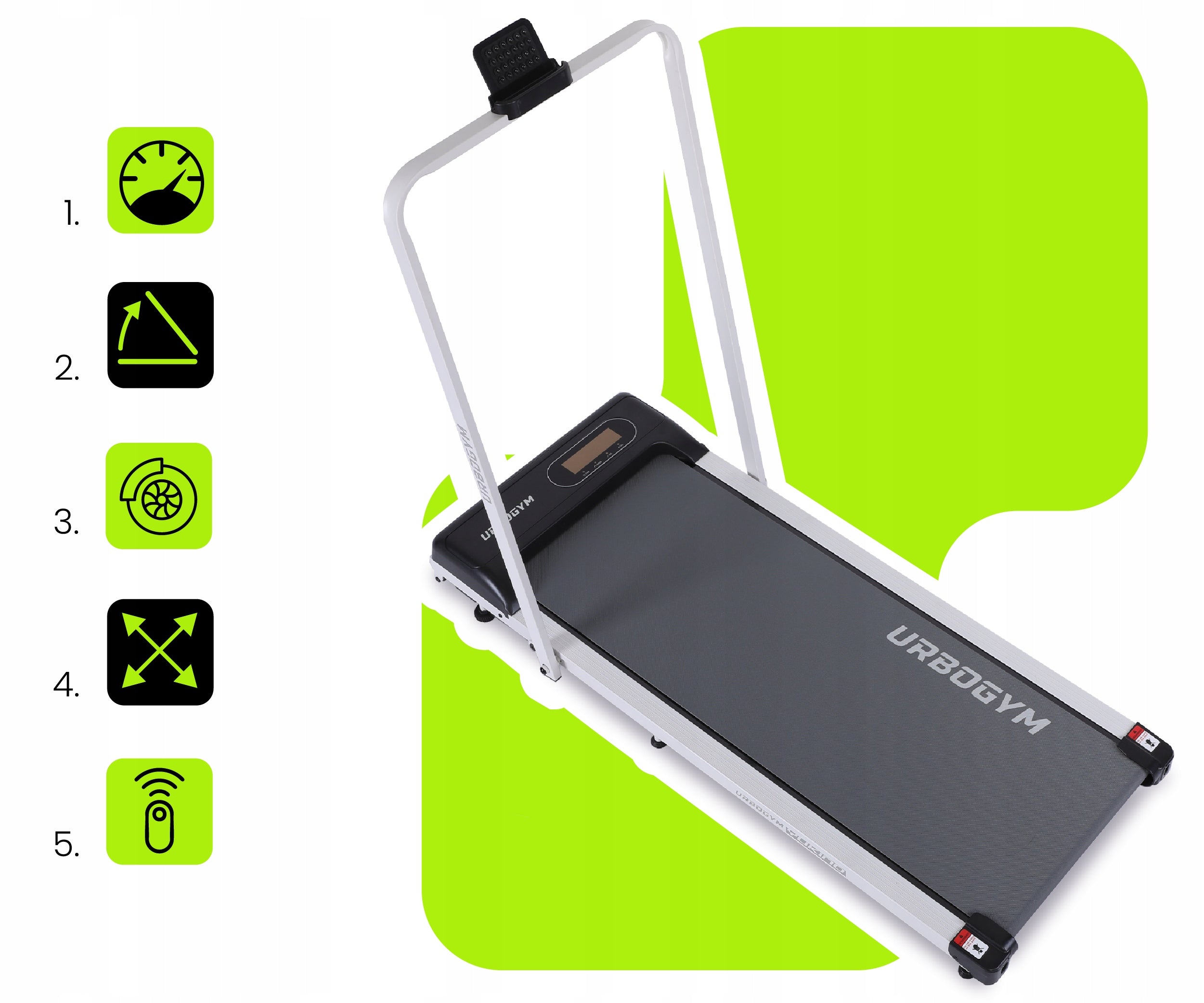 HOME TREADMILL WALKING PAD FOLDING ELECTRIC Yukino 6 km/h to 110 kg Brand Urbogym