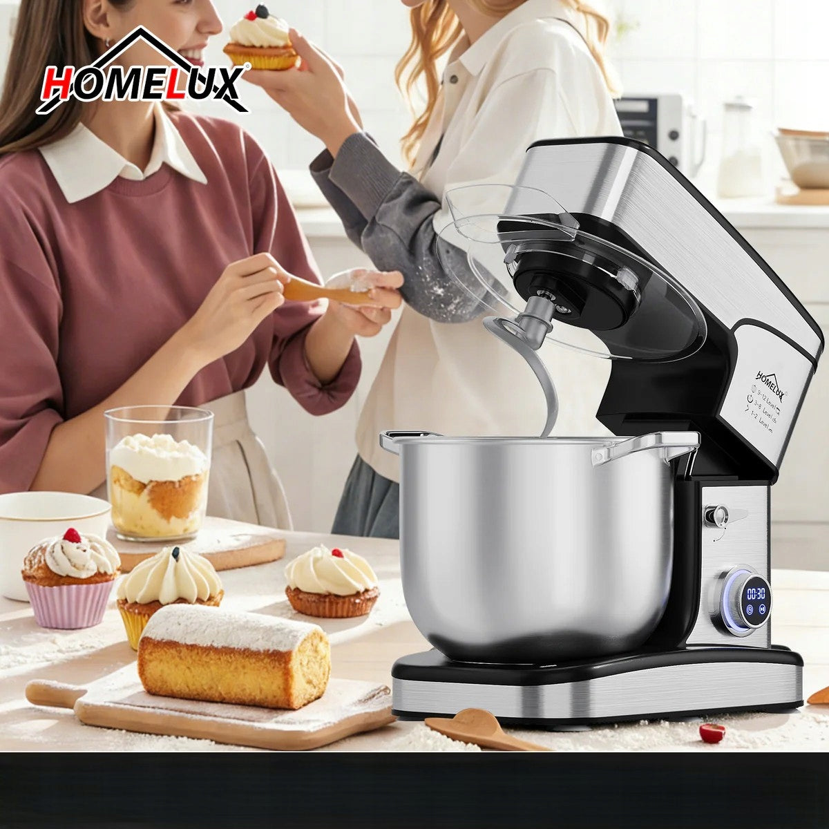 HOMELUX 2800 W food processor with XXL 16L bowl and digital control Brand Homelux