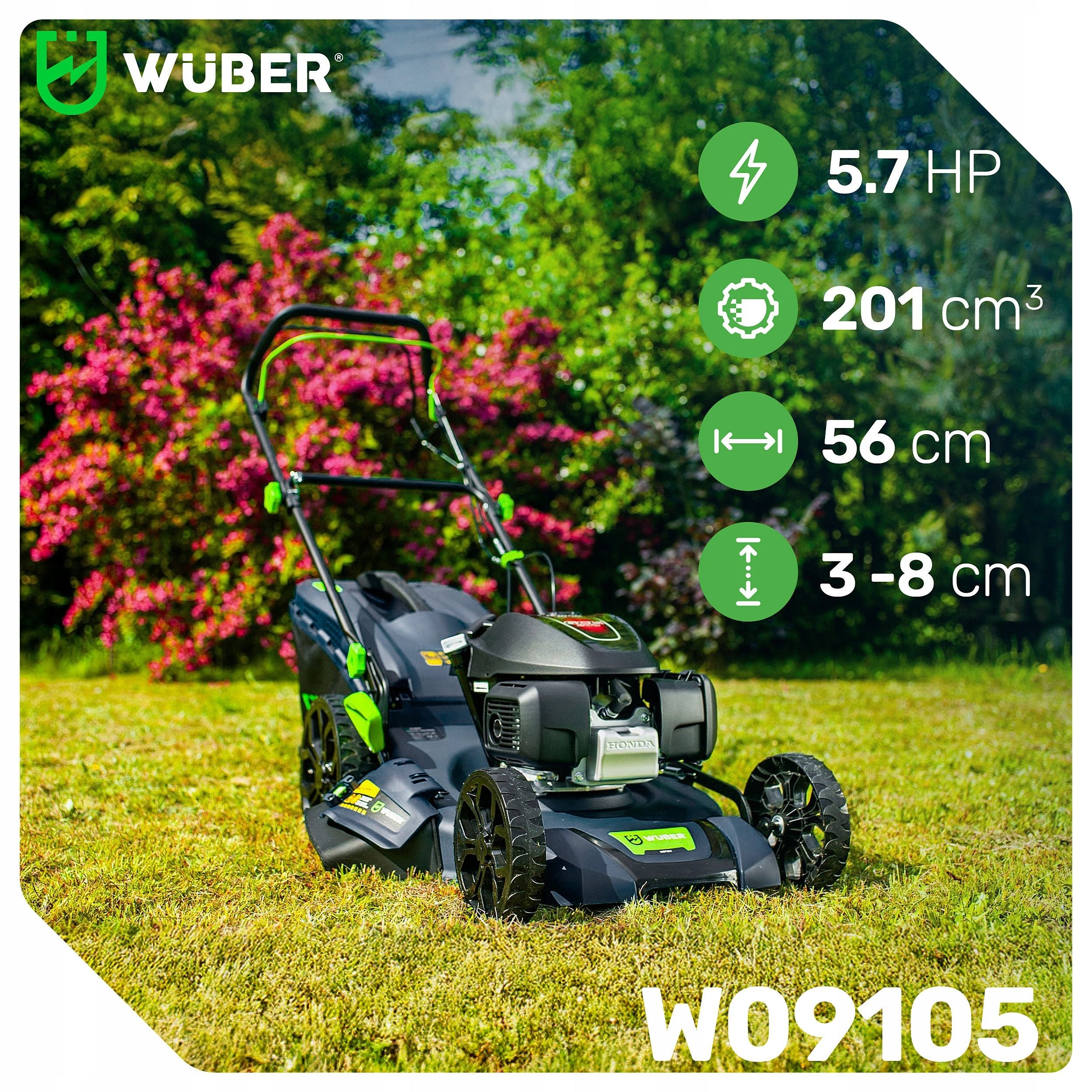 HONDA DIESEL MOWER WITH DRIVE STRONG JAPAN PRO HEIGHT ADJUSTMENT 56CM 70L Manufacturer code W09105 KOSIARKA SPALINOWA HONDA Z NAPĘDEM