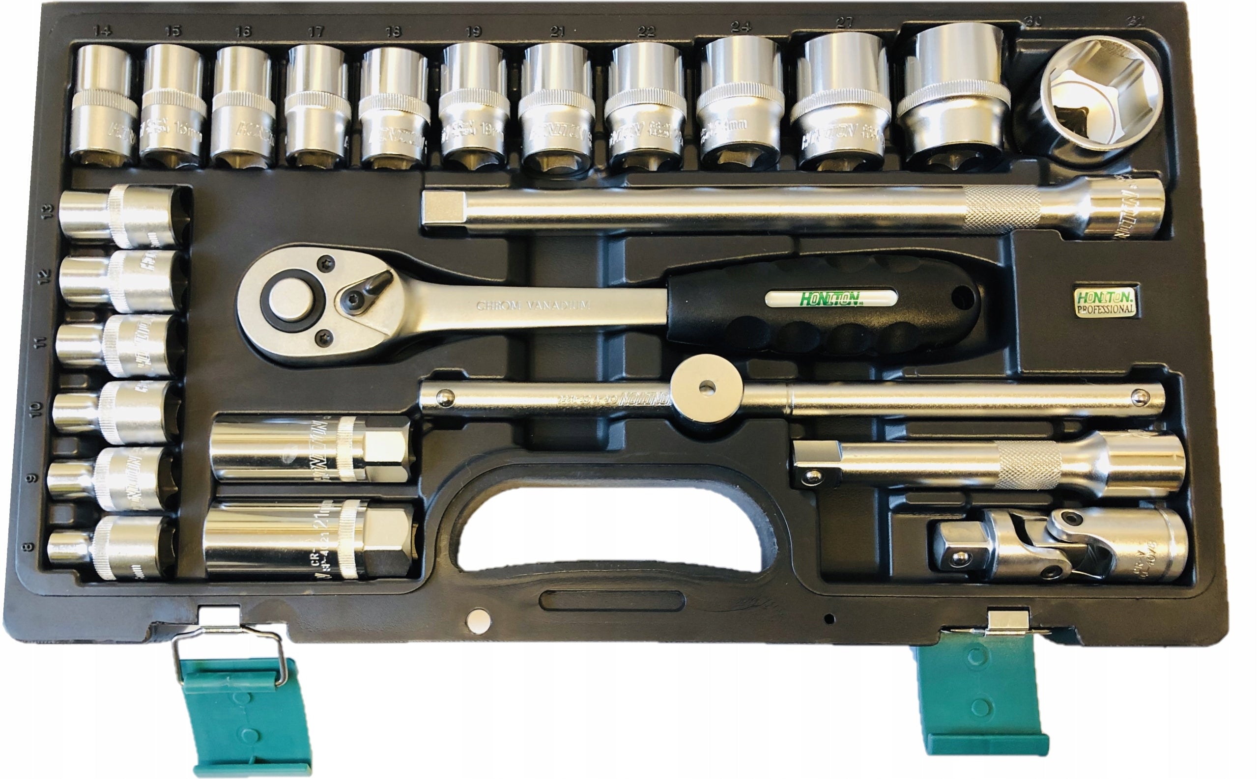 HONITON Set of 1/2"caps 6-angle ratchet accessories 25el. suitcase H4025 Manufacturer code 5900774540250