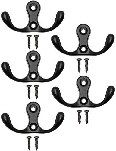 HOOK DOUBLE ANTIQUE CAST IRON BLACK SET OF 5 PCS TOWELS for home Manufacturer code SWC5908201323117