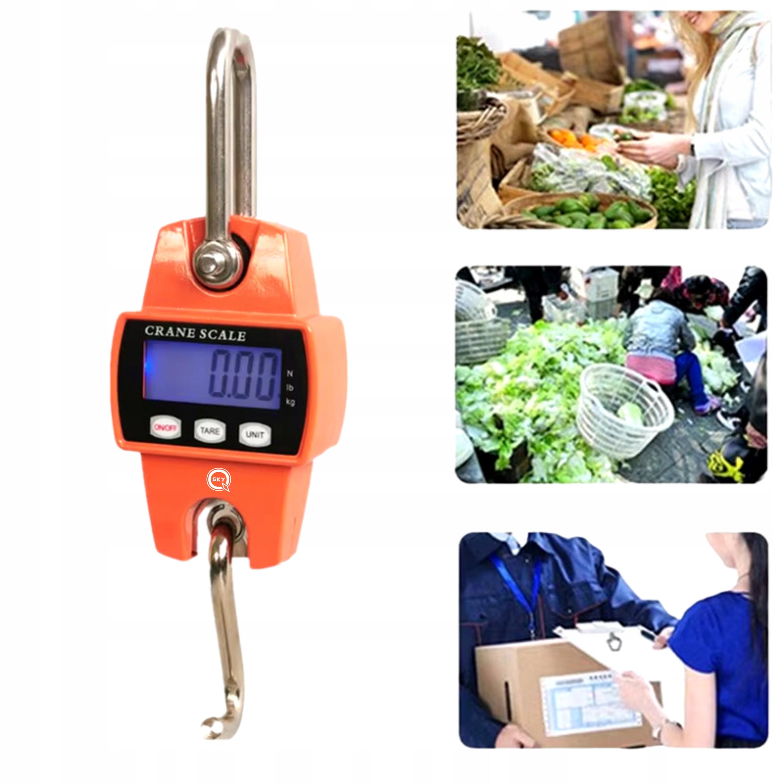 HOOK SCALE ELECTRONIC CRANE FISHING HANGING INDUSTRIAL UP TO 300 KG Manufacturer code 338449344