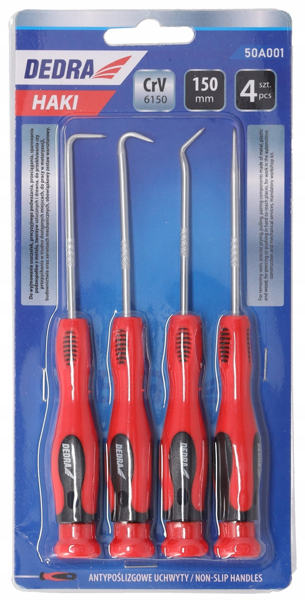HOOK SET DEDRA Hooks with handle 4 pieces 150 mm Precision Number of items in the set 4
