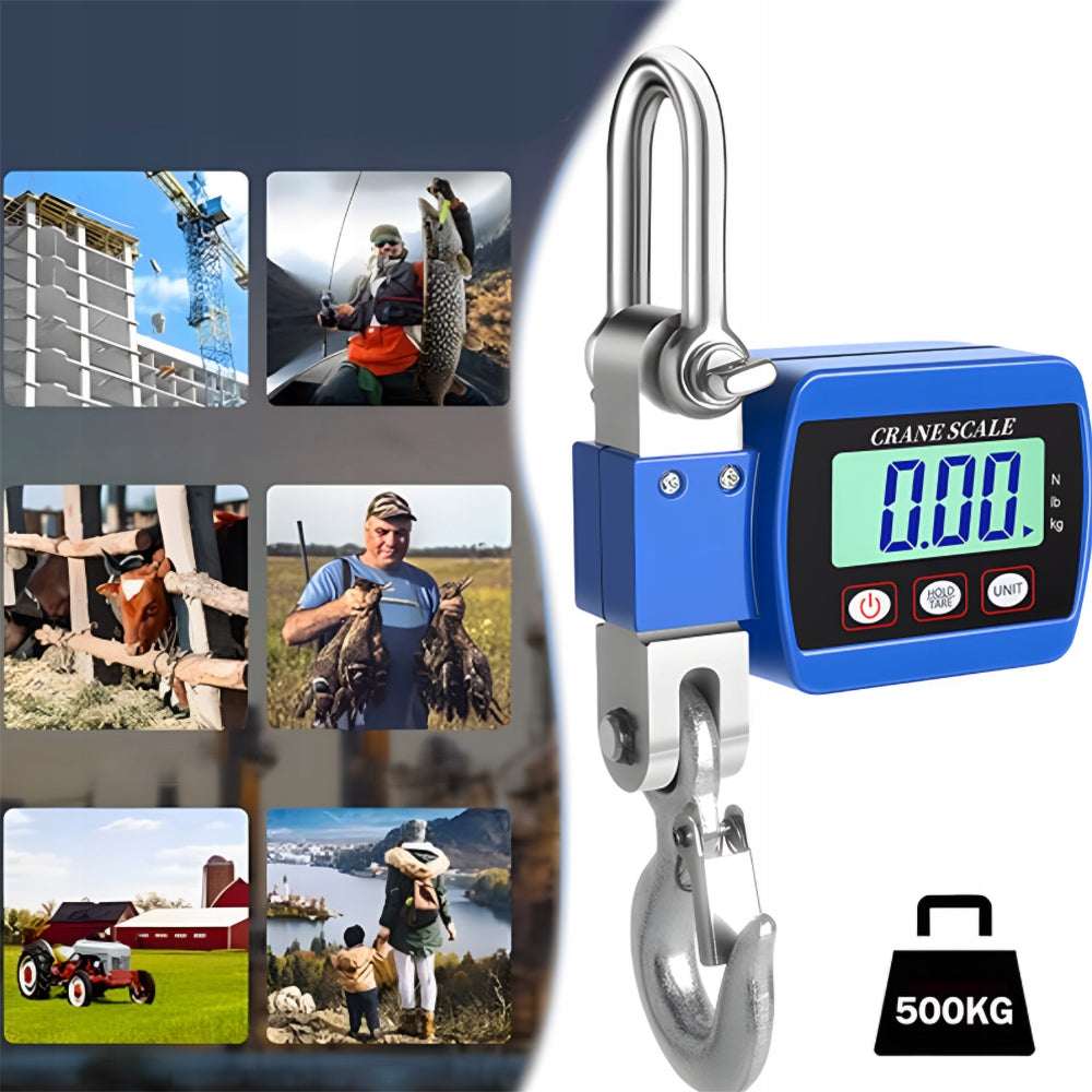 HOOK WEIGHT UP TO 0.5 TONS INDUSTRIAL HANGING 500 KG LCD DISPLAY KG LB N