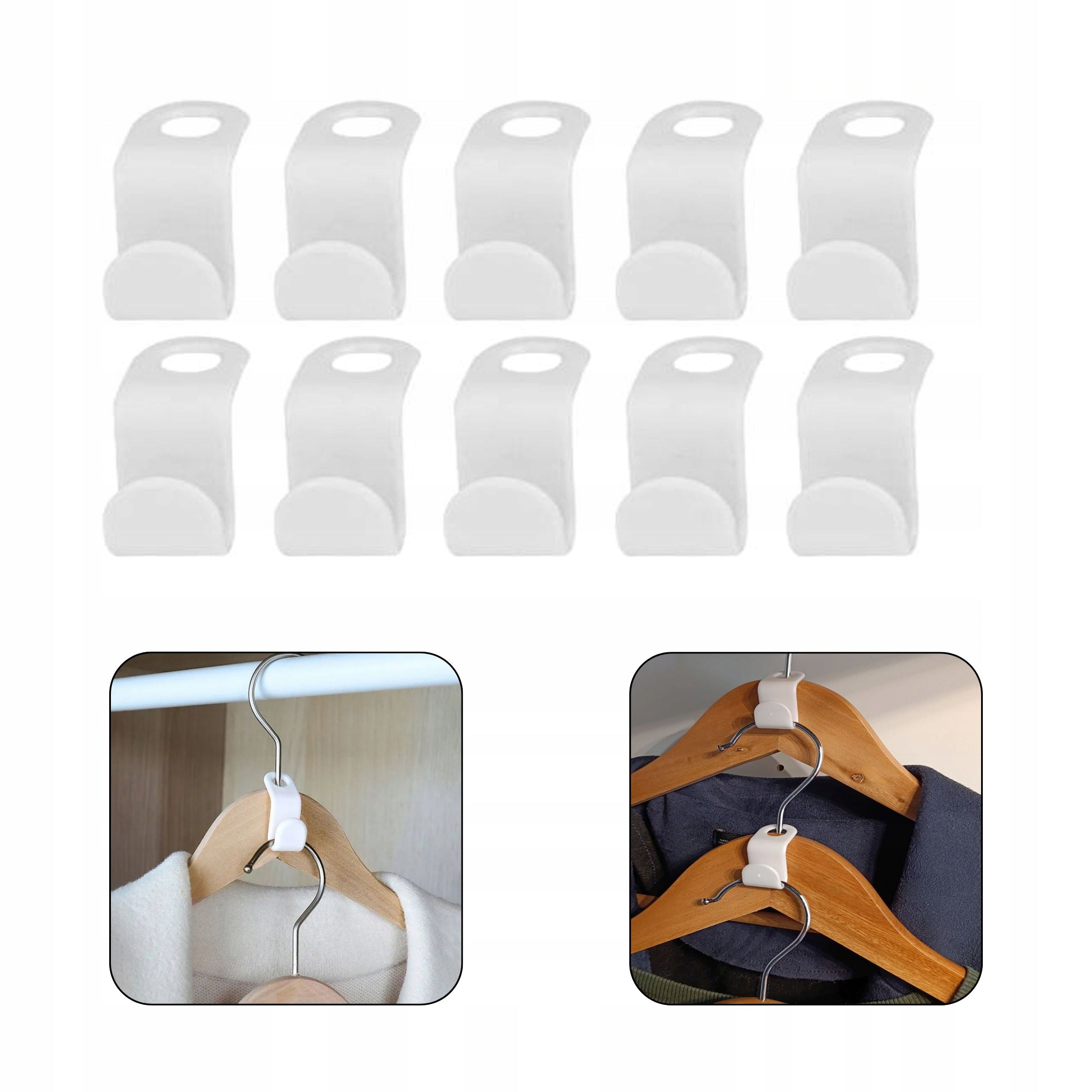 HOOKS EXTENSION FOR CLOTHES HANGERS FOR CLOSET SOLID SET OF 10