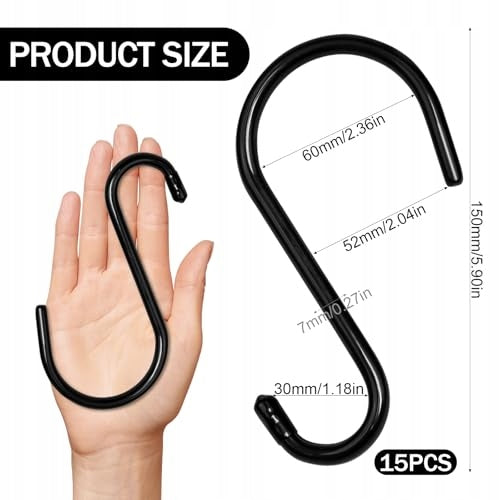 HOOKS S STEEL BLACK NON-SLIP HANGERS FOR CABINET 15 PCS Manufacturer code Bez marki