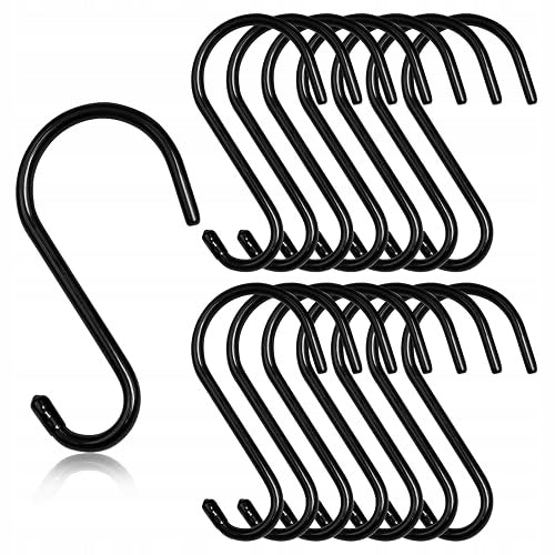 HOOKS S STEEL BLACK NON-SLIP HANGERS FOR CABINET 15 PCS