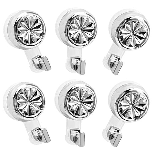 HOOKS WALL SUCTION CUPS WITHOUT DRILLING STRONG 10 KG METAL 6 PCS METAL