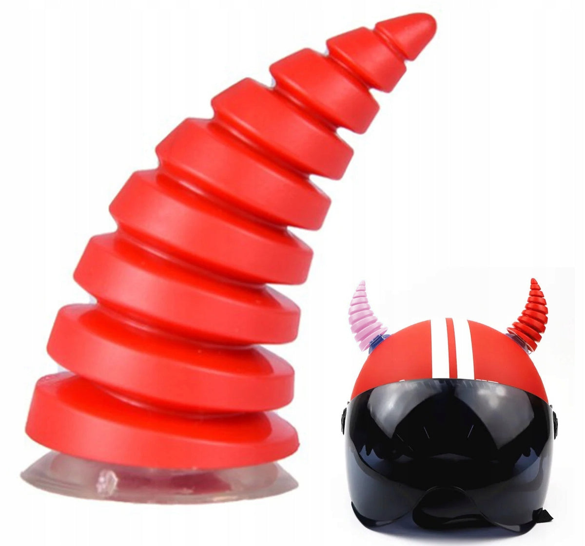 HORN HORNS FOR HELMET ORNAMENT DEVIL UNICORN MOHAWK WITH SUCTION CUP + TAPE GLUE