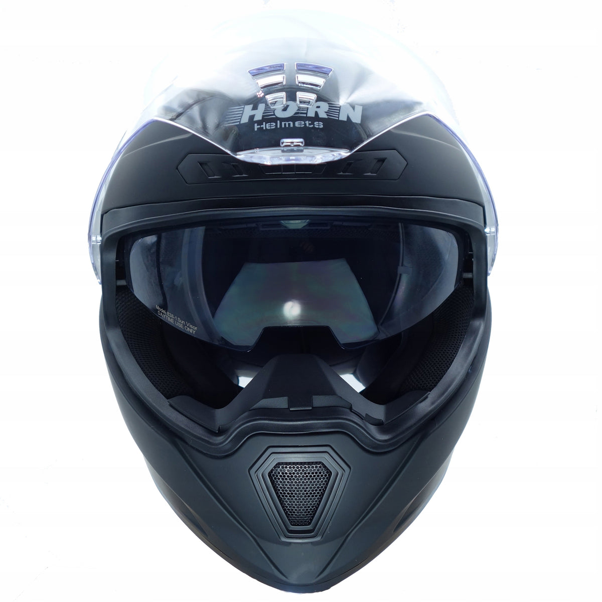HORN MOTORCYCLE HELMET BLACK GLASS-CLEAR FREEBIE FOR INTERCOM ECE2-06 XL Manufacturer's catalog number 833 SKUTER MOTOR