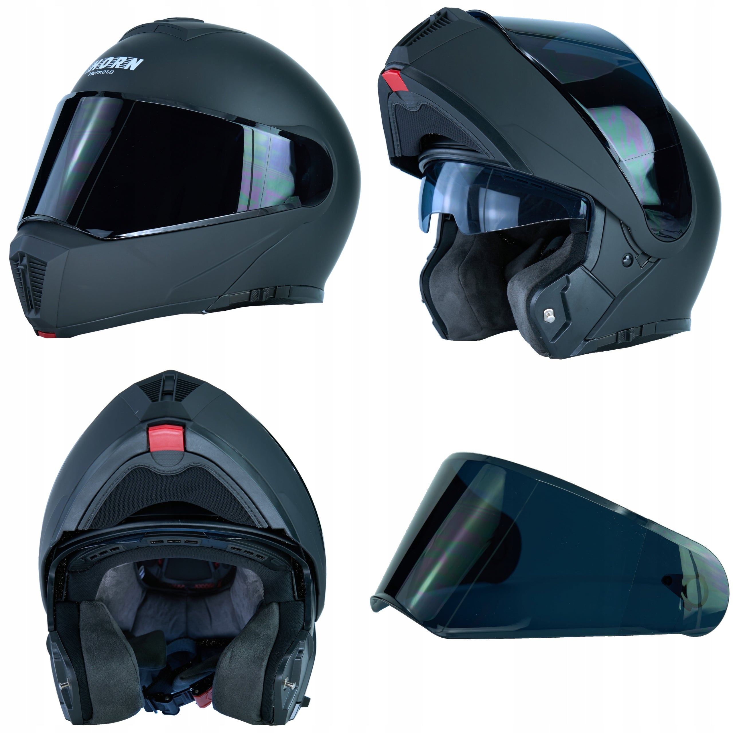 HORN MOTORCYCLE HELMET H929 + BLACK GLASS AND BALACLAVA L