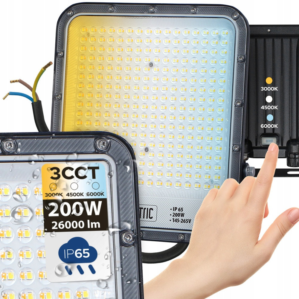 HOROZ Floodlight LED Halogen Lamp PALLAS 200W 3CCT Outdoor IP65