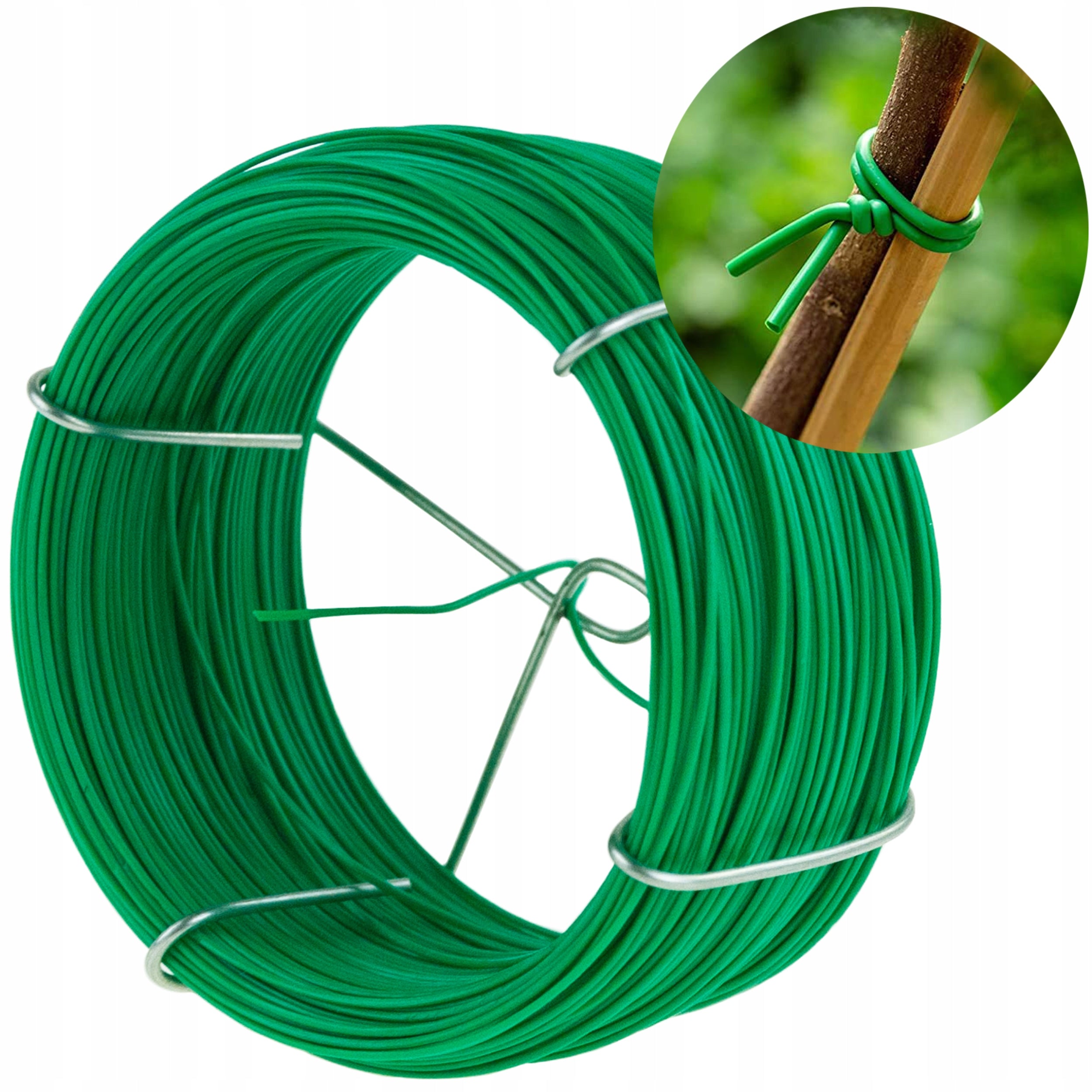 HORTICULTURAL WIRE ROPE 50M ORCHARD NURSERY GARTER COATED