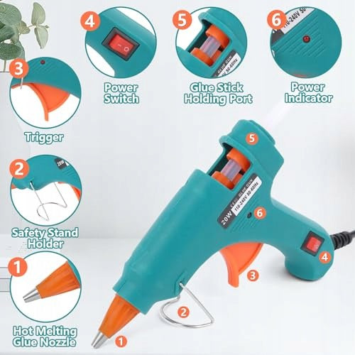 HOT GLUE GUN FIRE RETARDANT 20W SET OF 60 DIY STICKS Manufacturer code SWC5908151096604