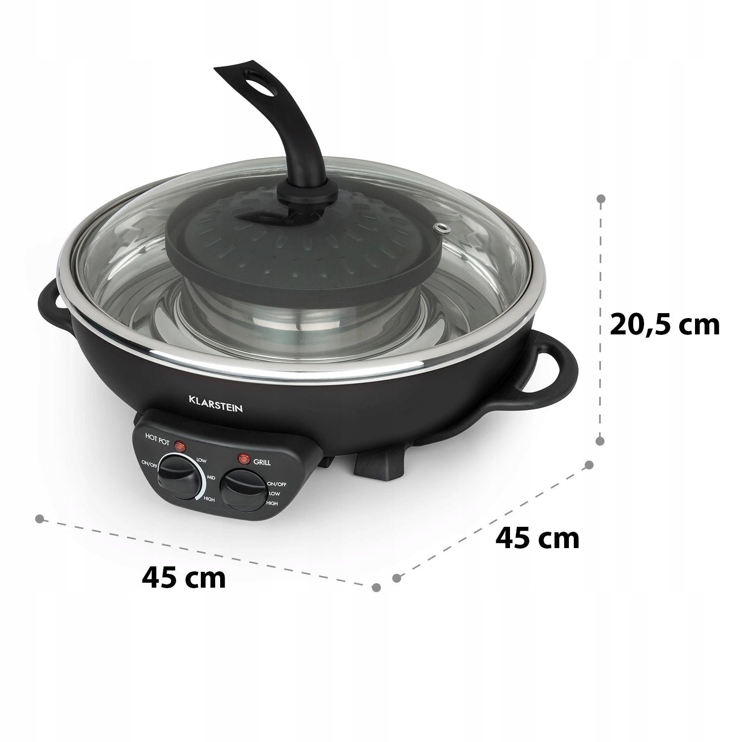 HOT POT FRYING PAN WITH GRILL PLATE ELECTRIC GRILL 2IN1 5L 1350W LID Power rating 1350 W