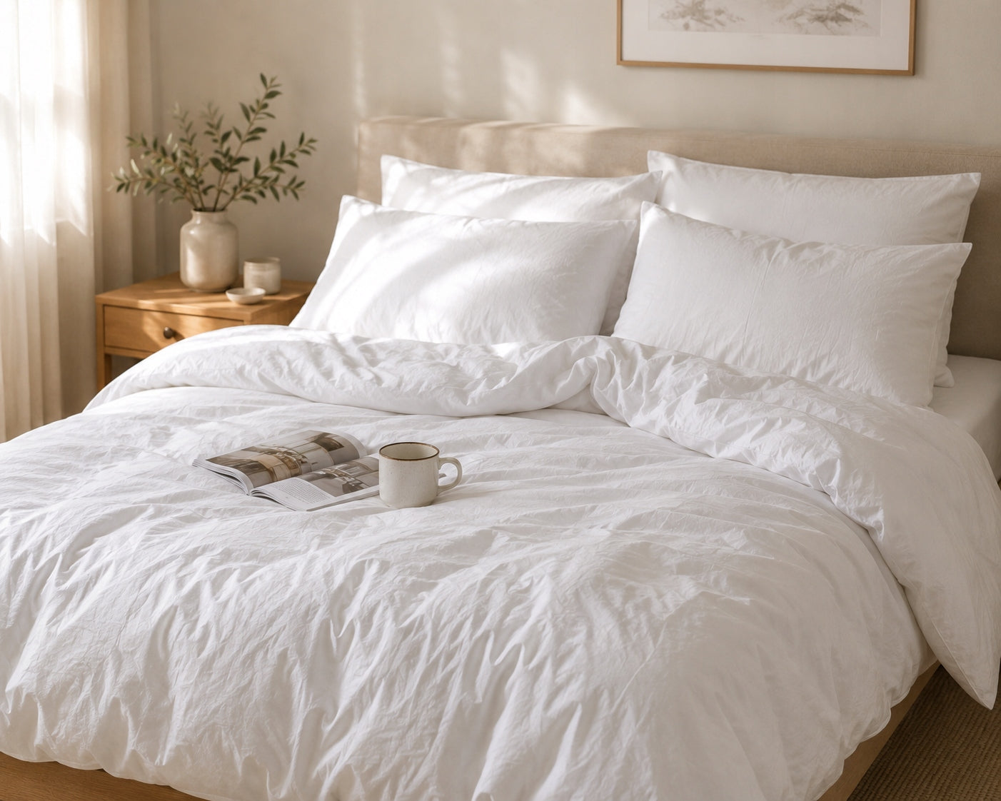 HOTEL BEDDING WHITE 140x200 + PILLOWCASES 100% COTTON SPA HOTEL SANATORIUM Quilt dimensions 140x200cm