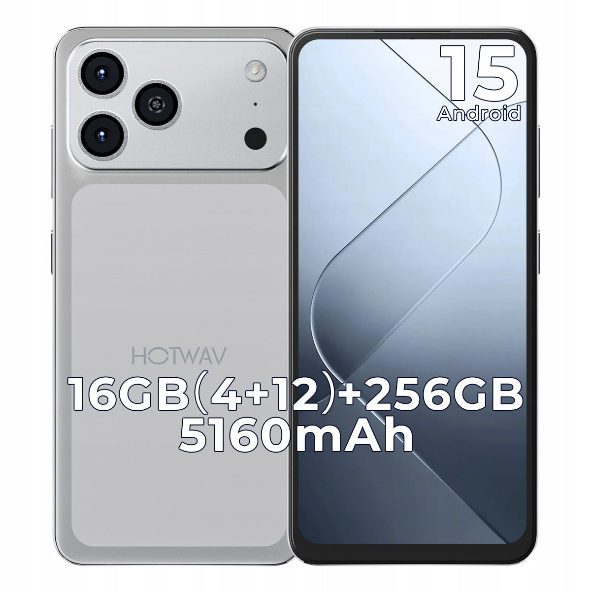 HOTWAV A17 Pro Max 16 GB / 256 GB 4G (LTE) silver smartphone
