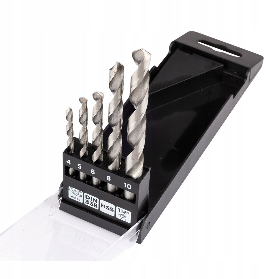 HSS Metal Drill Bits, 4 - 10 mm, Set of 5, GRAPHITE 54T910