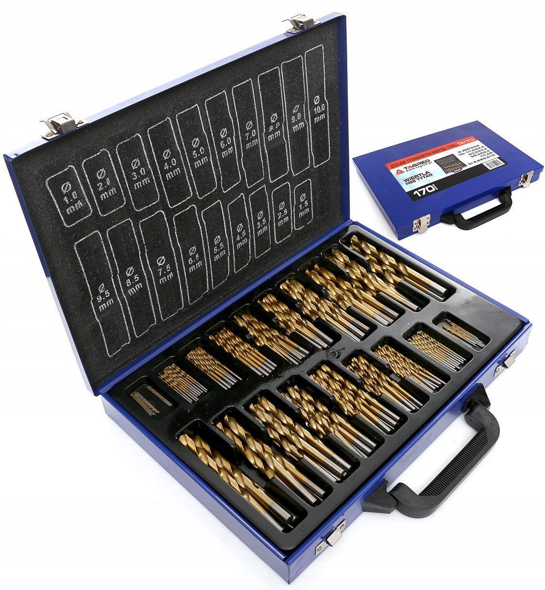 HSS-TIN Titanium Drill Bit Set 170pcs Suitcase