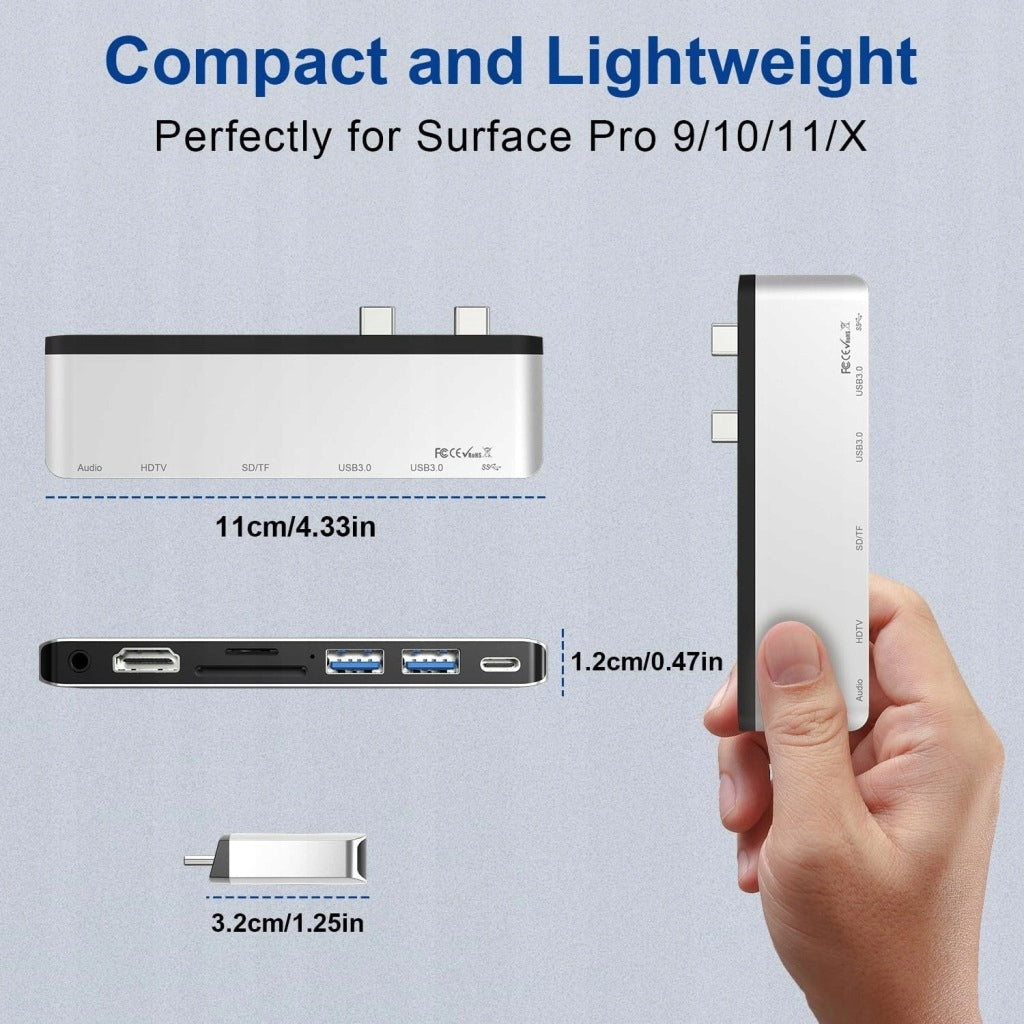 HUB 7in2 Microsoft Surface PRO 9/X HDMI Docking Station, THUNDERBOLT USB R1 Manufacturer code B0BKZVJWBF