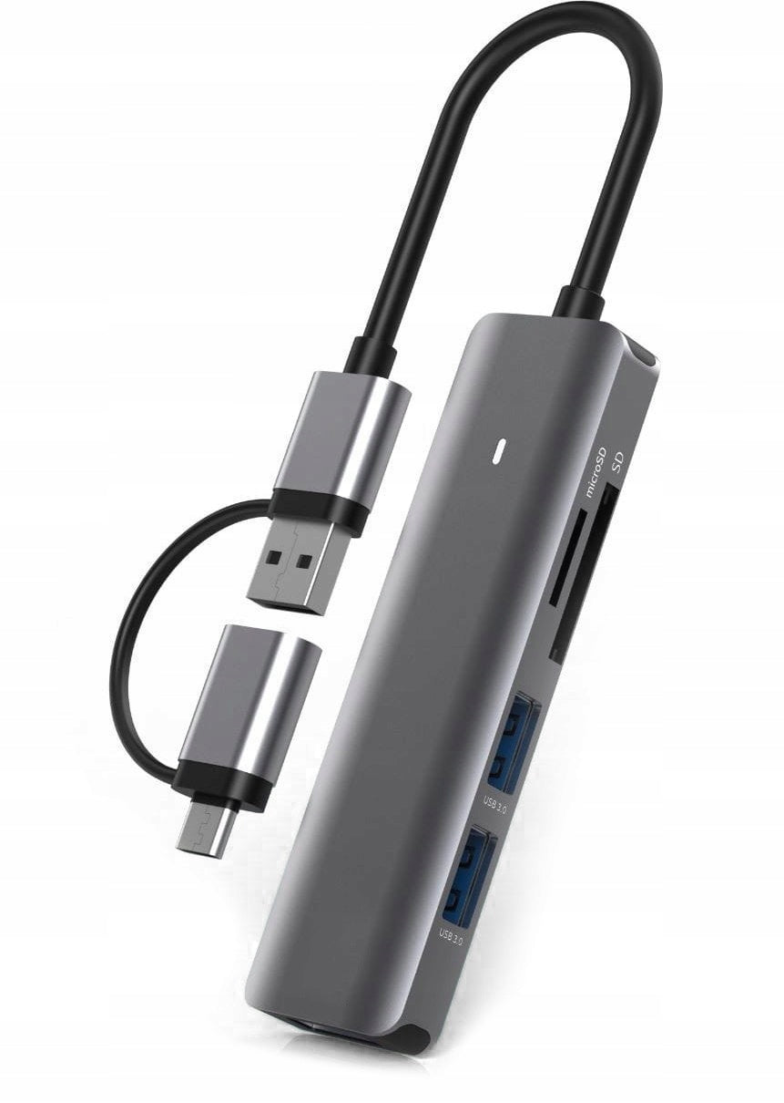 HUB SPLITTER SD CARD READER USB 3.0 USB C 7in1 Manufacturer code HUB-czytnik-USB-7w1-8903