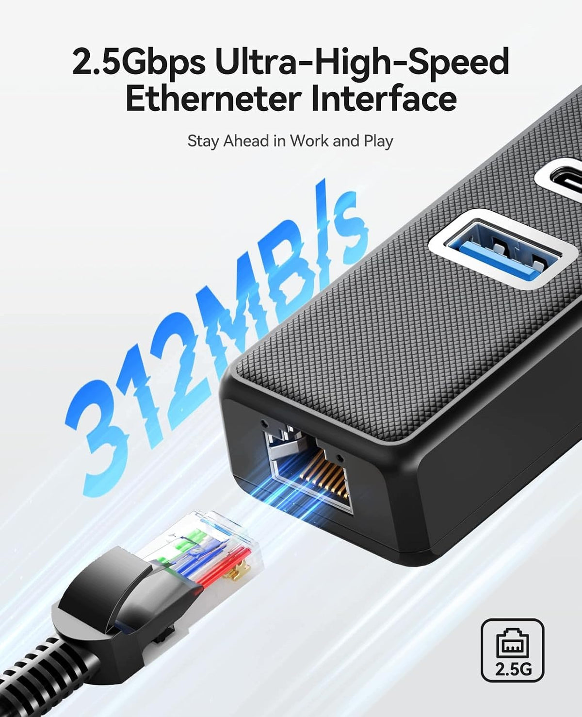 HUB USB-C 3 NETWORK PORTS GIGABIT 2500 MBPS RJ45 ADAPTER Manufacturer code HUB USB-C SIECIOWY GIGABIT 2500 MBPS RJ4