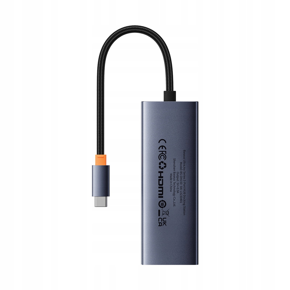 HUB USB-C 5IN1 SPLITTER 4K 100W PD GREY ALUMINUM BASEUS Manufacturer Baseus