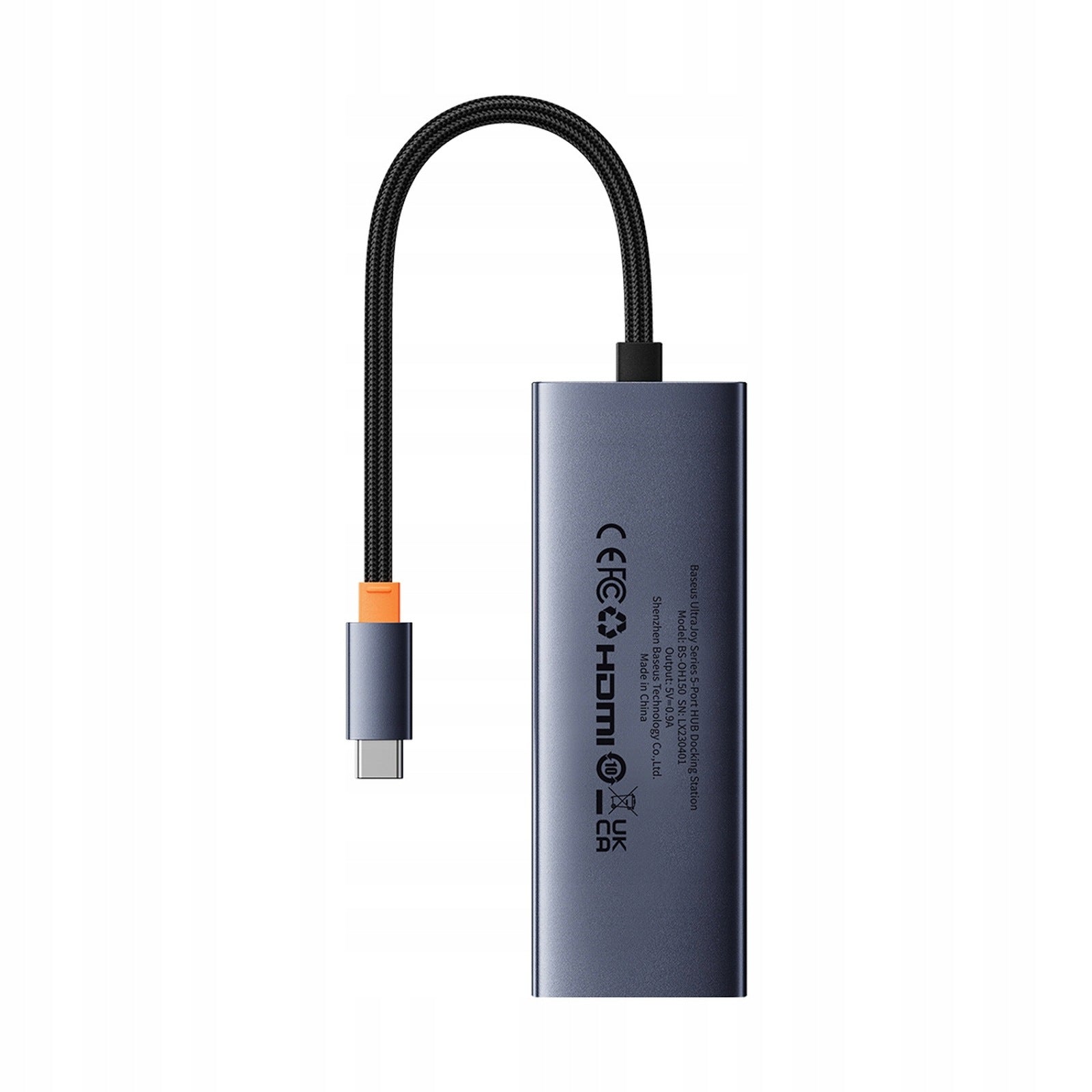 HUB USB-C 5IN1 SPLITTER 4K 100W PD GREY ALUMINUM BASEUS Manufacturer Baseus