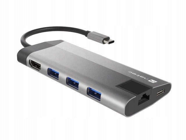 HUB USB Natec Fowler Plus Multiport PD USB HDMI RJ45 USB-C SD MicroSD Manufacturer code 604344244