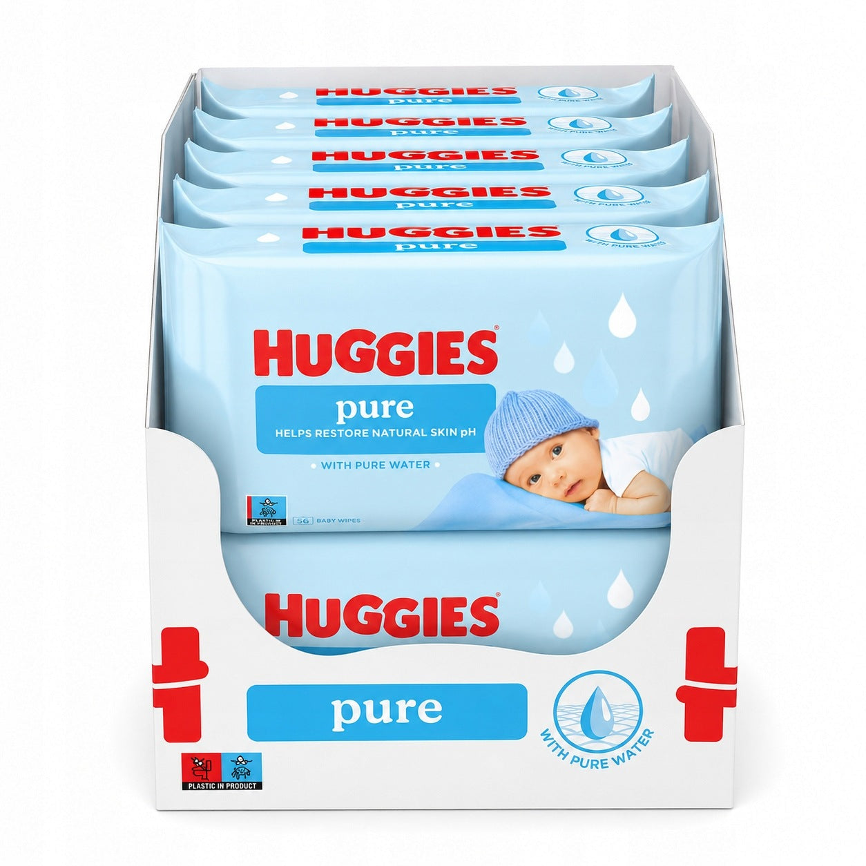 HUGGIES BABY PURE WATER Wet wipes 99% water 56 pcs X10