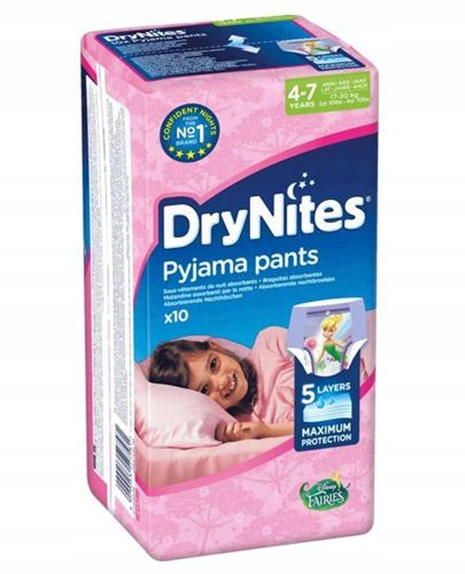 HUGGIES DRYNITES Diapers for girls 4-7 years 17-30 kg 10 pcs.