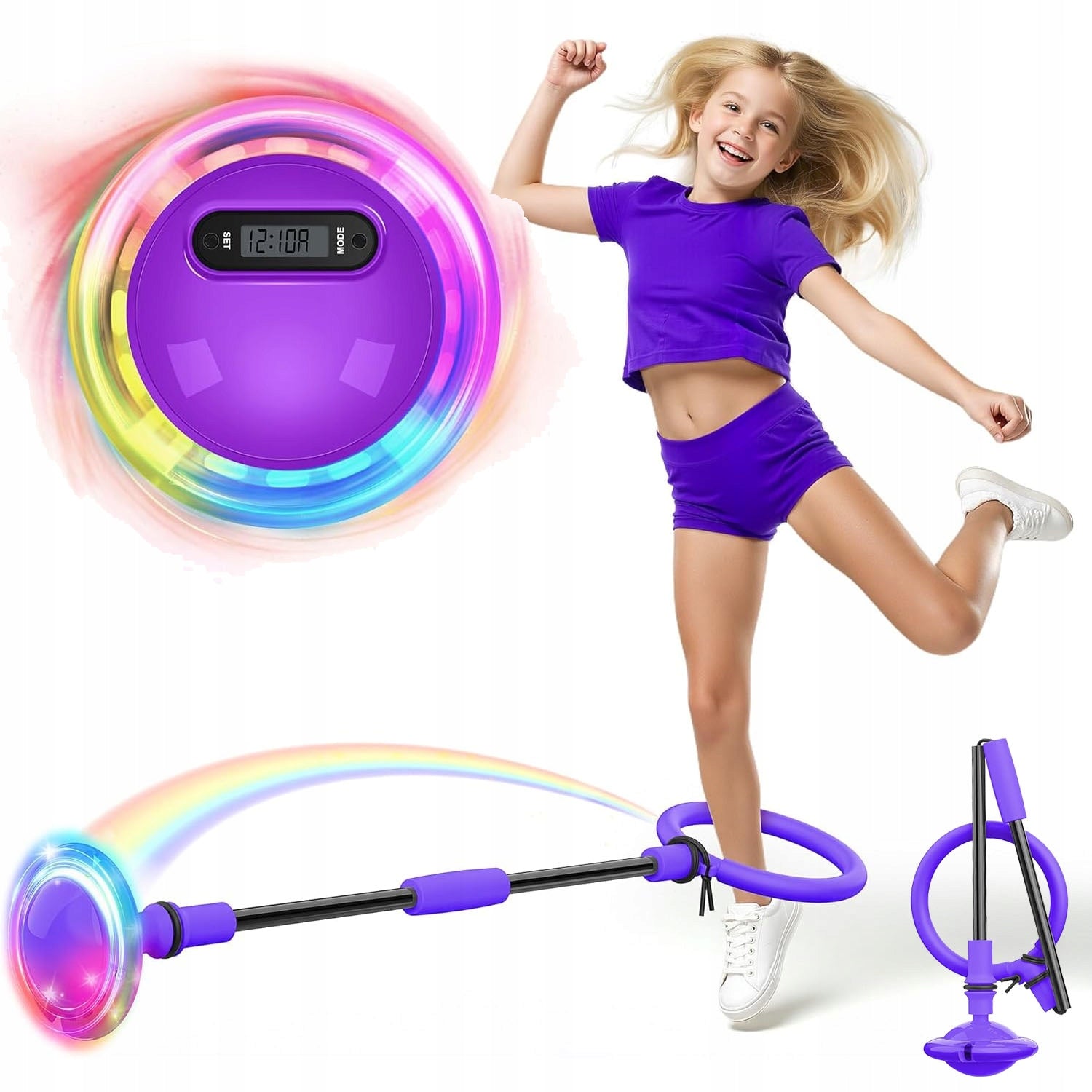 HULA HOOP LEG JUMP ROPE FOR KIDS LED SKIPPER MOVEMENT TOY