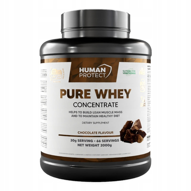 HUMAN PROTECT PURE WHEY 2KG PROTEIN CONCENTRATE WPC - FUDGE Expiration date at least 1 year from the date of purchase