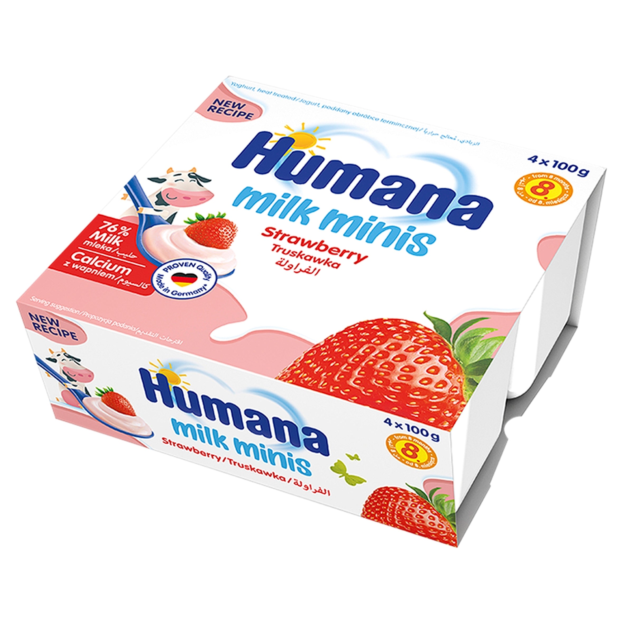 HUMANA YOGURT DESSERT FROM 8 MONTHS WITH STRAWBERRY FLAVOR 4x100G Manufacturer code 70799