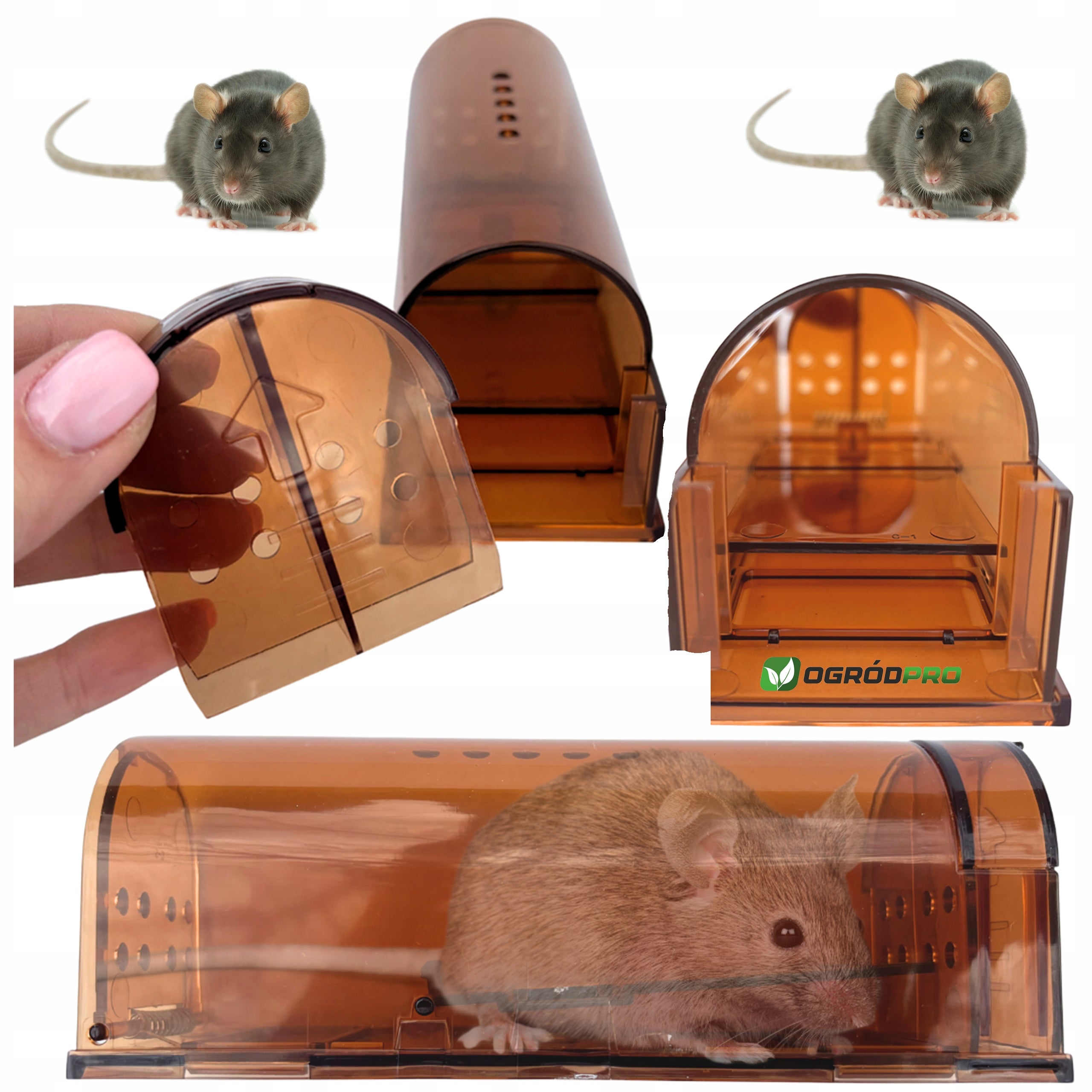 HUMANE GRIPPER LIVETRAP MOUSETRAP FOR RODENT CONTROL TUNNEL