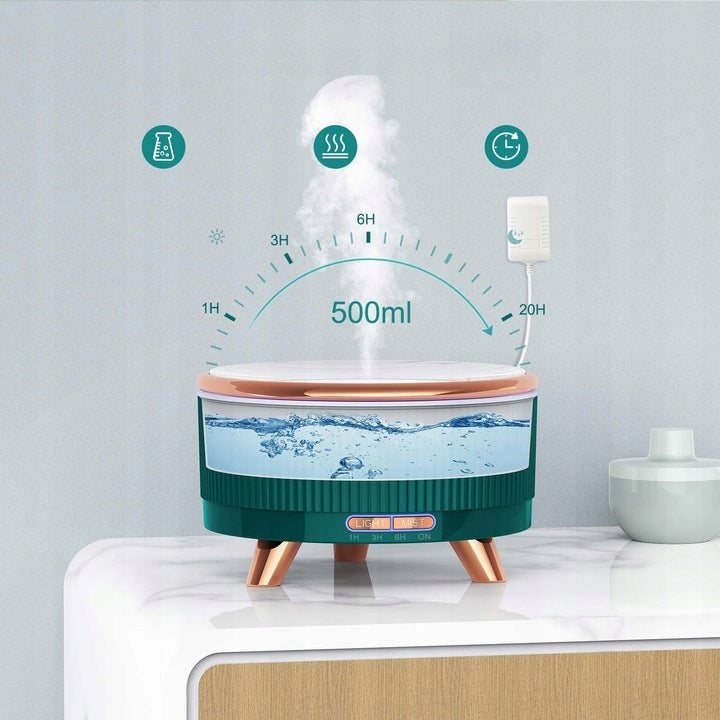 HUMIDIFIER AROMA DIFFUSER AROMATHERAPY LED LAMP + REMOTE CONTROL Maximum room size 60 m²